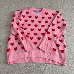 CeCe Pink/Red Heart Sweater sz M